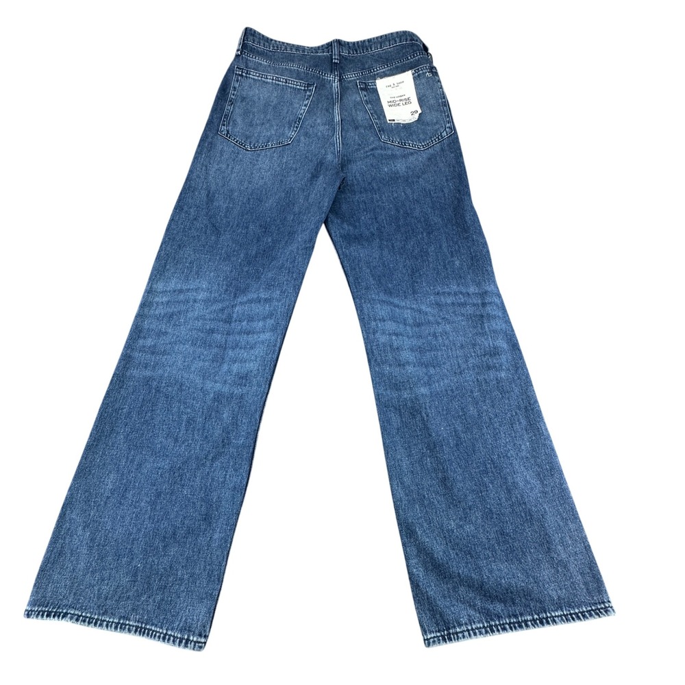 RAG & BONE The Logan Mid Rise Wide Leg Jeans Medium Wash Size 29 - Picture 3 of 9